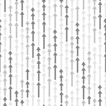 Abstract white seamless pattern. Arrow Up ornamental background. Stock Illustration