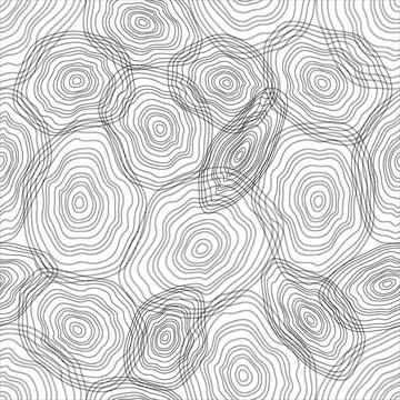 Abstract white seamless texture with black circle rings. Digital future Stock Illustration