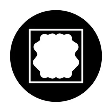 Abstract white shape within a square against black circle backdrop for desi.. 스톡 일러스트