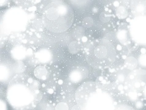 Abstract white silver bokeh background with defocused circles Stock Illustration