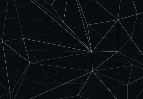 Abstract white silver line pattern on black background design template. Illustrazione stock