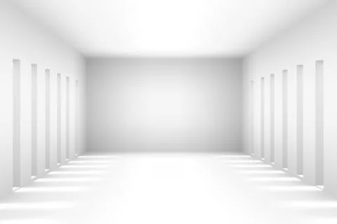 Abstract white simple empty room highlights future. Architectural background use 스톡 일러스트