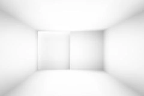 Abstract white simple empty room highlights future. Architectural background use Illustrazione stock