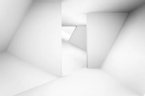 Abstract white simple empty room highlights future. Architectural background use Stock Illustration