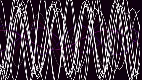 Abstract white sine wave loop background for technology data visualization Stock Footage 342159257