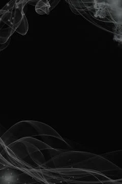 Abstract White Smoke and Wave Frame on Black Background Stock Illustration