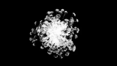 Abstract white smoke explosion creating scattered transparent streams. Isolated Stock Illustration