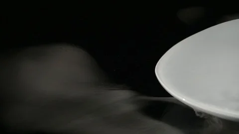 Abstract white smoke in glass the effect from dry ice on dark background Stock Footage 87034818