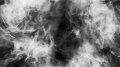 Abstract white smoke motion on black background fog. Видео 340460322