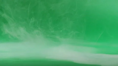 Abstract white smoke moving and rising on green screen background, fog texture Stockbeeldmateriaal 309271633