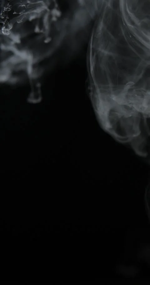 Abstract white smoke over black background rising slowly Stock Footage 328110260