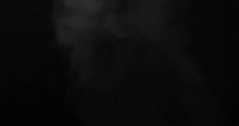 Abstract white smoke over black background rising slowly Stock Footage 328126772