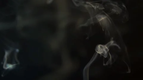 Abstract white smoke in slow motion. Smoke, a cloud of cold fog on a black backg Stock Footage 149338140