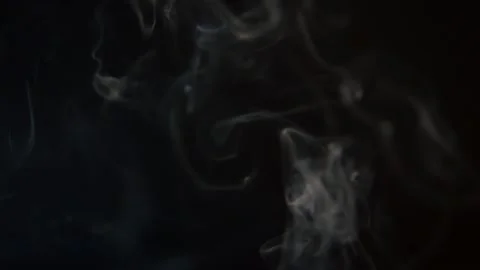 Abstract white smoke in slow motion. Smoke, a cloud of cold fog on a black backg Stock Footage 149339034