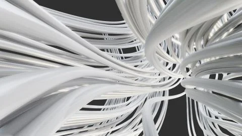 Abstract white smooth lines on gray background Stock Illustration