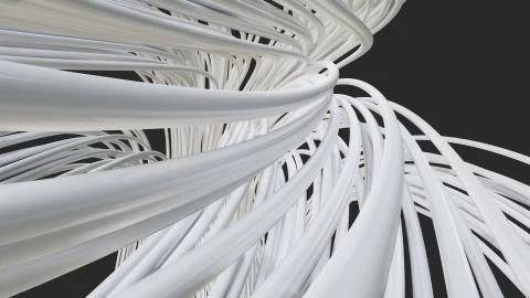 Abstract white smooth lines on gray background Stock Illustration