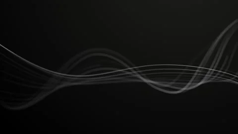 Abstract white smooth wave lines flowing on dark background. Minimal elegan.. Stock-Footage 331100843