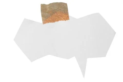 Abstract white speech bubble taped Stock Photos