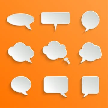 Abstract White Speech Bubbles Set Stock Illustration