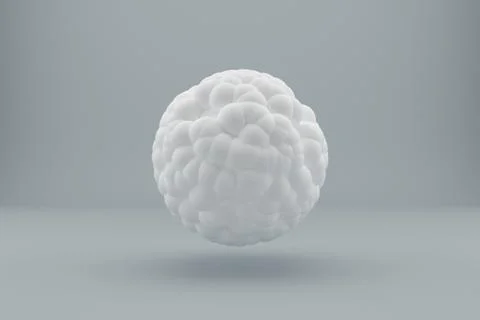 Abstract white sphere on a gray background. 3d rendering. Stock Illustration