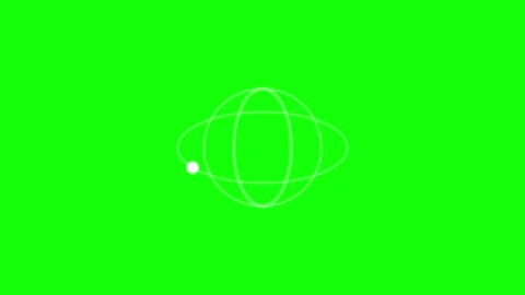 Abstract white sphere with orbiting particle animation on a vibrant green s.. 스톡 동영상 343799326