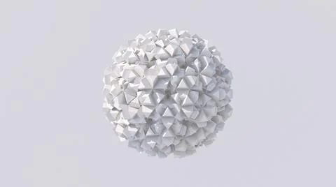 Abstract white sphere. White background, 3d render. Stock Illustration