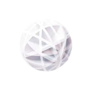Abstract white spherical digital object isolated イラスト素材