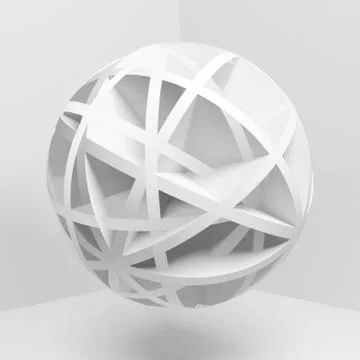 Abstract white spherical object 3 d Stock Illustration