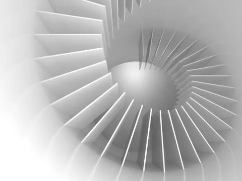 Abstract white spiral structure perspective Illustrazione stock