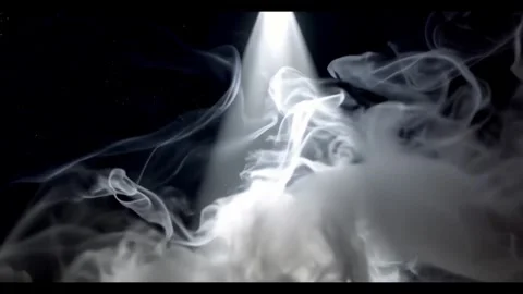 Abstract white spot light with smoke Stockbeeldmateriaal 305632804