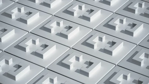 Abstract white square geometric brackets surface seamless loop Video stock 119308598