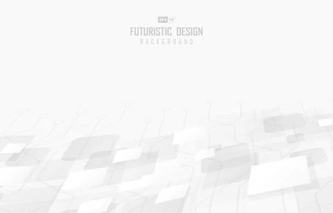 Abstract white square geometric technology halftone decorative. Stock Illustration