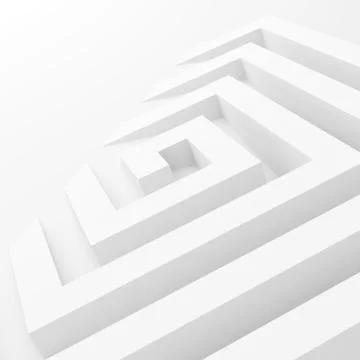 Abstract white square spiral perspective 库存插图