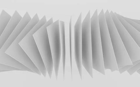 Abstract white squares forming a ring structure illustration 3d render Stock Illustration