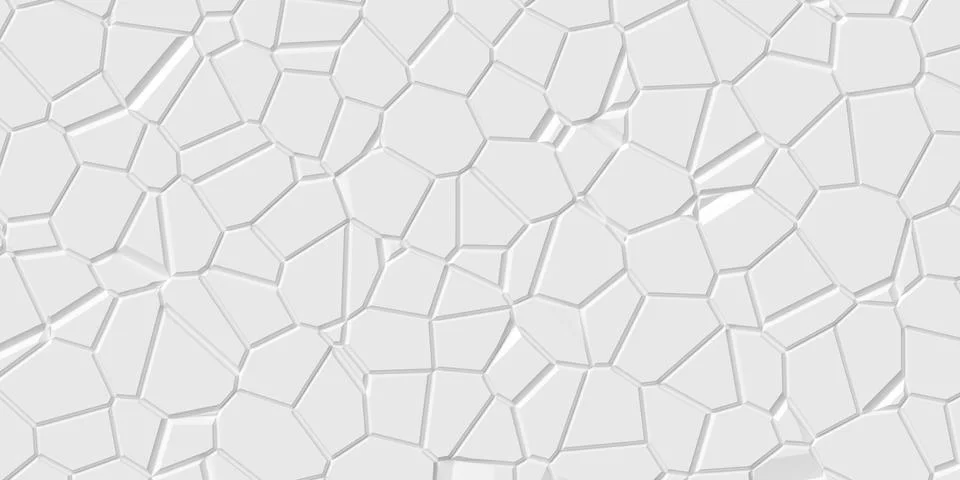 Abstract white stone block wall or pavement polygon pattern background temp.. Ilustração Stock