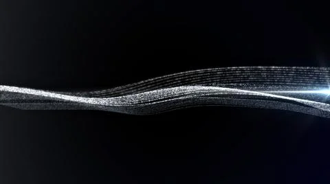 Abstract White Stream Lines Particle Wave Flow Pattern Structure Illustration Stock Illustration