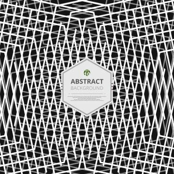 Abstract of white stripe lines pattern on black background. Stock-Illustration