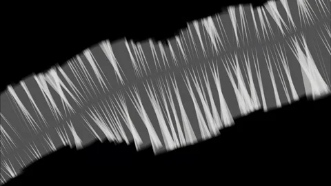 Abstract White Striped Ribbon Moving Rapidly Across Black Background in Dynamic Stock Footage 339200720