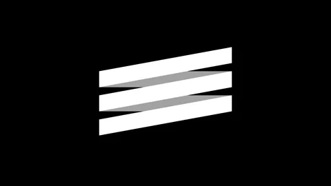 Abstract white stripes logo on black background Stock Footage 308935231