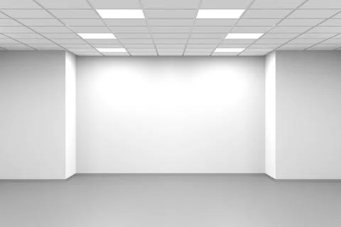 Abstract white symmetrical empty 3d interior Stock Illustration