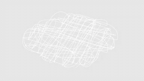 Abstract white tangled scribble lines on alpha background, representing con.. Stock Footage 310687936