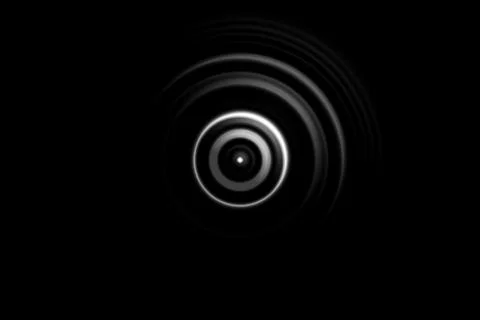 Abstract white target circle with ring light on black background Stock Illustration