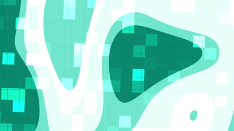 Abstract white teal gradient background geometric digital pixels pattern Stock Footage 336482244