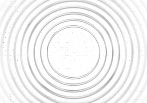 Abstract white tech background with metallic rings Stock Illustration