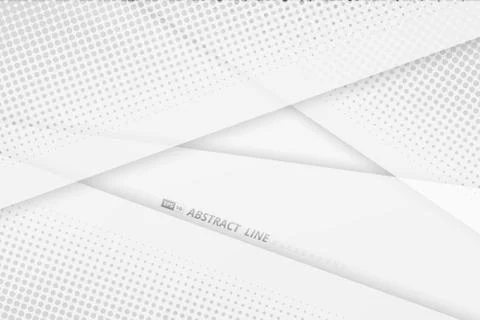 Abstract white tech overlap design with dot halftone pattern background. Stock Illustration