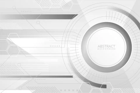 Abstract white technological background design Stock Illustration