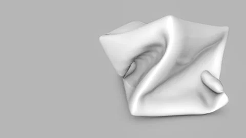 Abstract white three-dimensional shape. 3d render Illustrazione stock