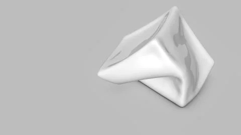 Abstract white three-dimensional shape. 3d render Stock Illustration