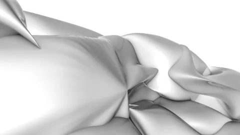 Abstract white three-dimensional shape. 3d render Stock Illustration