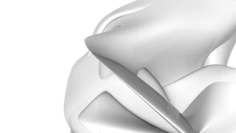 Abstract white three-dimensional shape. 3d render Stock Illustration